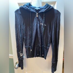 Bebe | Black Zip Jacket with Embellishments, Size S